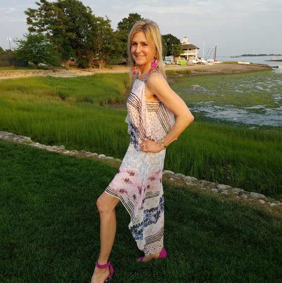 LIGHT WEIGHT COOL BCBG Max Azria Aaric Floral print light flowy high low… - Picture 8 of 17